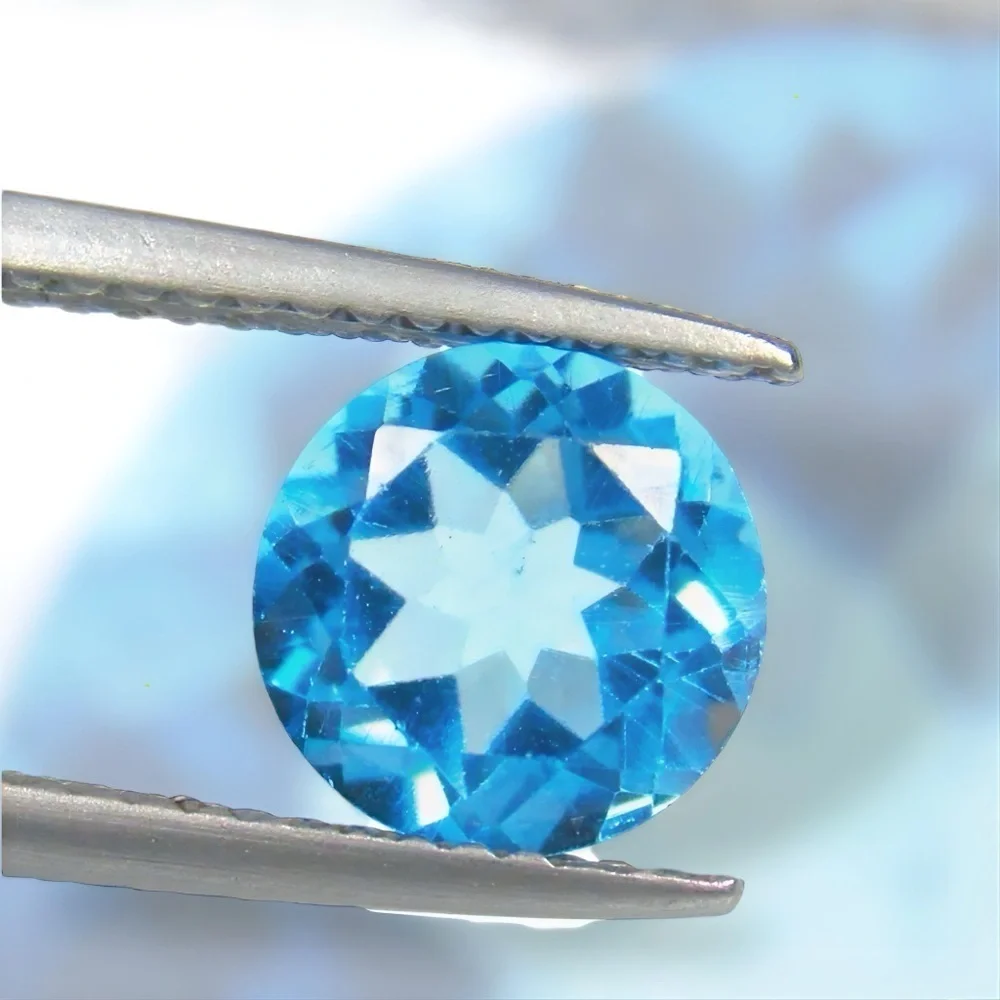 Natural Swiss Blue Topaz S925 Ring Sterling Silver 2.16 Ct